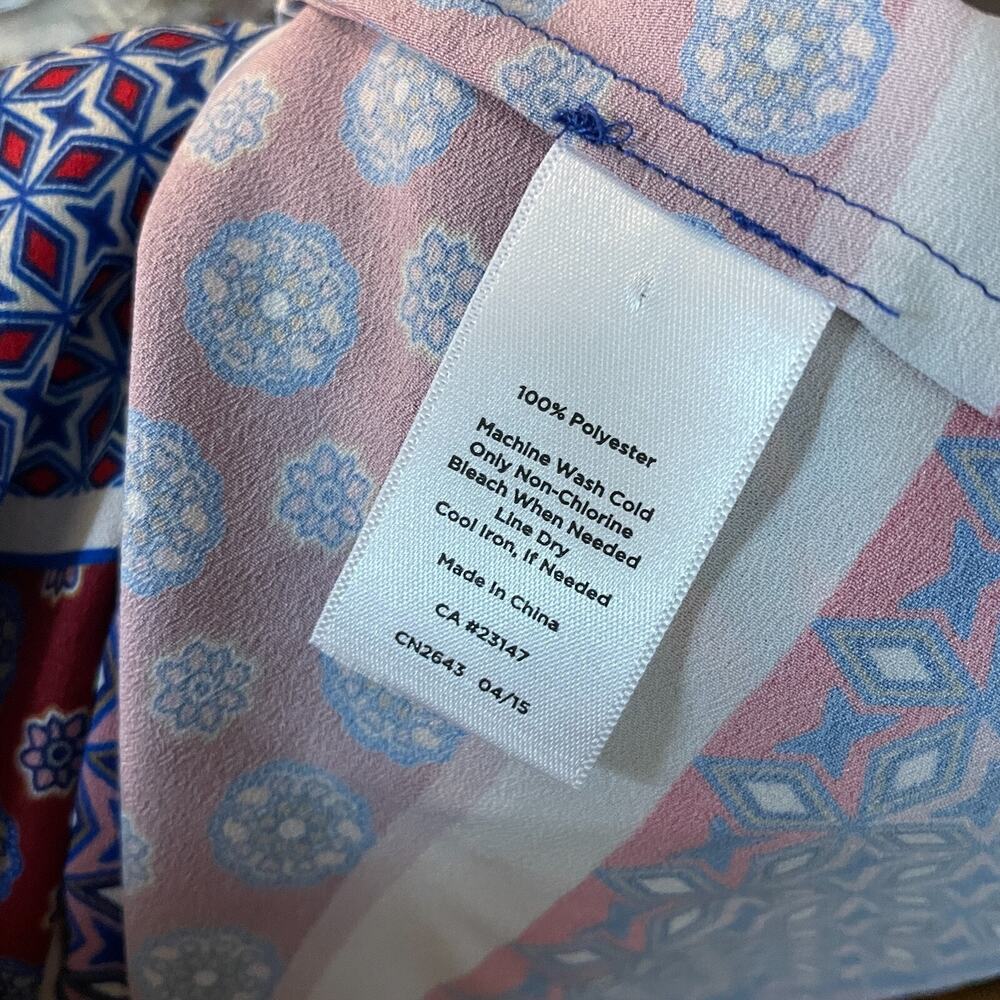 Women's 2x Talbots Blue Patterned 100% Polyester … - image 5